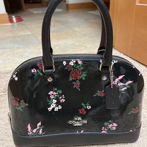 Coach Patent floral mini bag